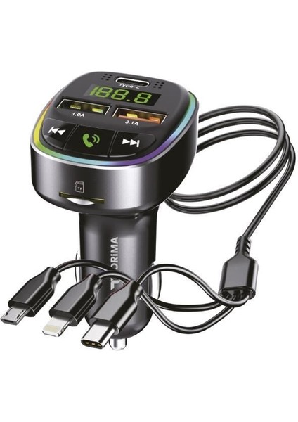 VİTTA G15 Siyah Fm Transmitter Araç Şarj Cihazı (18W Hızlı Şarj - Usb/type-C/tf Kart Destekli) fiyatları