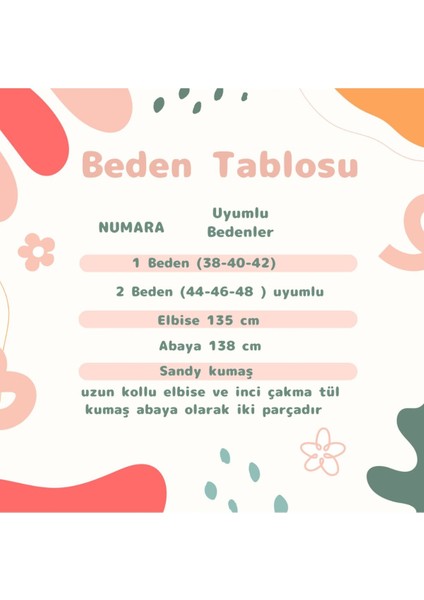 Kadın Tesettür 2'li Abaya , Inci Çakma Tül Kumaş Elbise fiyatları