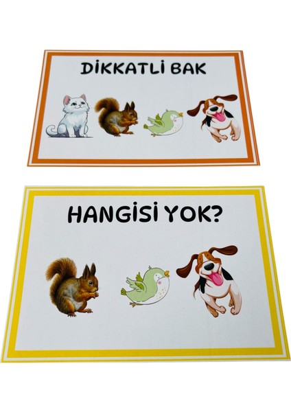 Dikkatli Bak, Hangisi Yok? Kartları 40 Kart Okulöncesi Etkinlik fiyatları