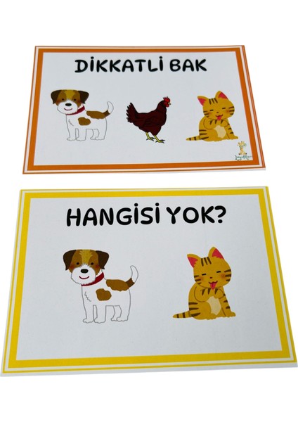 Dikkatli Bak, Hangisi Yok? Kartları 40 Kart Okulöncesi Etkinlik modelleri