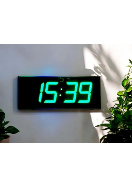 Wifi Senkronize Dijital LED Duvar ve Masa Saati – Otomatik Internet Saat Ayarlı, Yeşil Led, 16X40 cm fiyatları