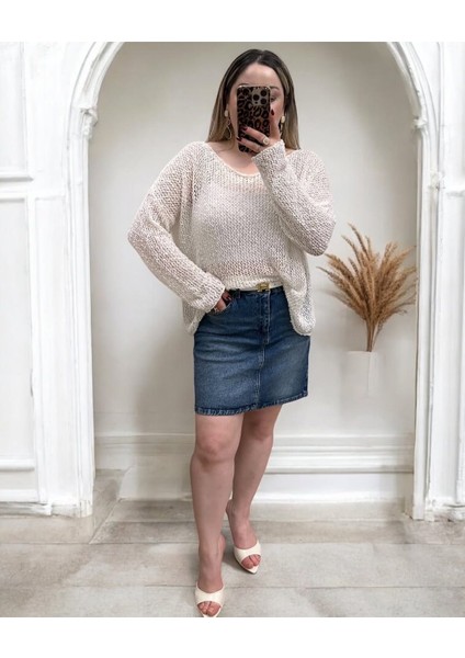Kadın Oversize %100 Viskon Ajurlu Bluz fırsatları
