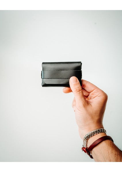El Yapımı Minimalist Gerçek Deri Cüzdan