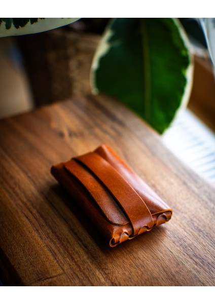 El Yapımı Minimalist Gerçek Deri Cüzdan
