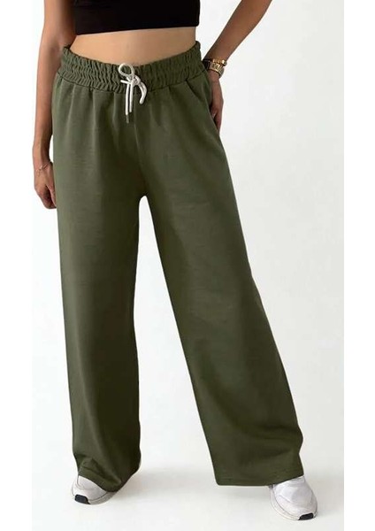 Double Face Bol Paça Bayan Eşofman Haki Renk fiyatları