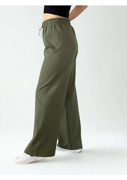 Double Face Bol Paça Bayan Eşofman Haki Renk indirimleri