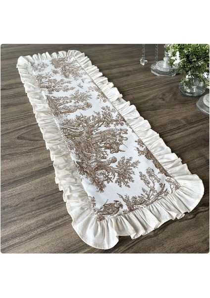 Fransız Soylusu Fırfırlı Vintage Yeşil Runner