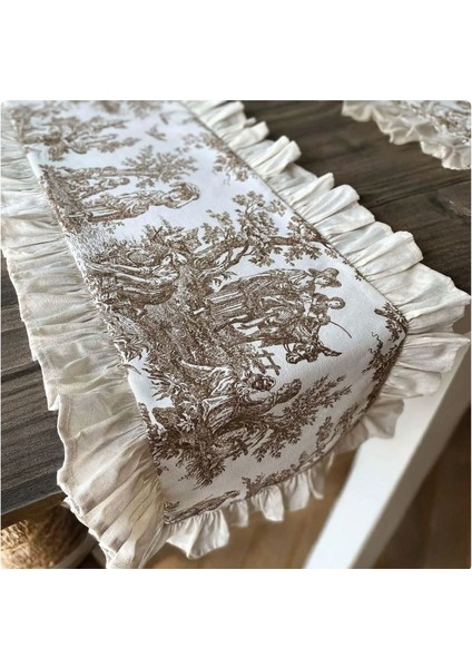 Fransız Soylusu Fırfırlı Vintage Yeşil Runner fırsatları