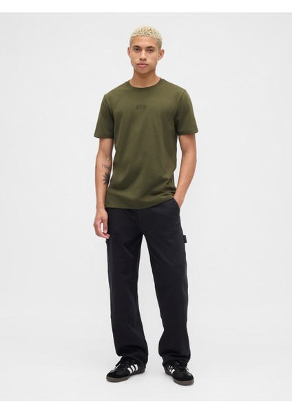Erkek Yeşil Everyday Soft Gap Mini Logo T-Shirt indirimleri