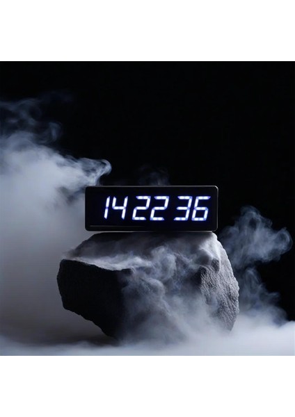 Wifi Senkronize Saniyeli Dijital LED Duvar ve Masa Saat Derece – Otomatik Internet Saat Ayarlı, Beyaz Led, 16X65 cm