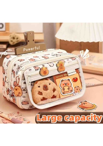 Capybara Desenli Large Büyük Boy Kalemlik Kapibara Kalem Kutu
