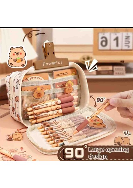 Capybara Desenli Large Büyük Boy Kalemlik Kapibara Kalem Kutu fiyatları