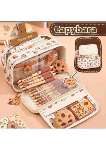Capybara Desenli Large Büyük Boy Kalemlik Kapibara Kalem Kutu modelleri