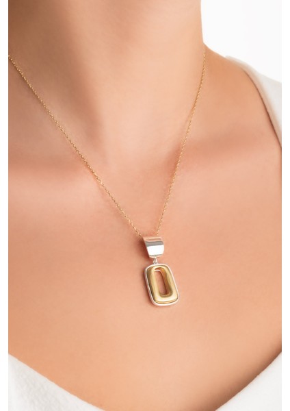 Novara 18 Ayar Sarı ve Beyaz Altın Kaplama 44 cm Gümüş Kolye fiyatları