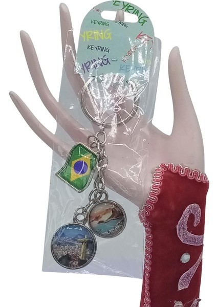 Brezilya Üçlü Epoksi Metal Çift Taraflı Damla Anahtarlık Brazil fiyatları