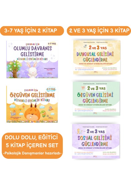 Eğitici, Dolu Dolu 5 Kitap Içeren Set (Zeka,özgüven ve Karakter Gelişimi Odaklı)