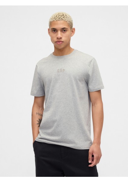 Erkek Gri Everyday Soft Gap Mini Logo T-Shirt