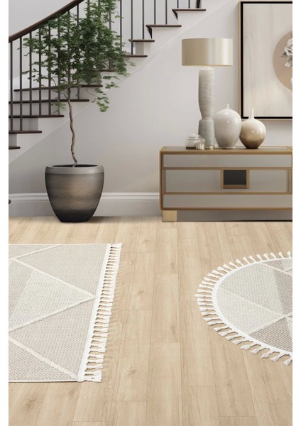 Bej Krem Dokuma Yuvarlak Halı Yolluk Antre Oturma Odası Salon Mutfak Çocuk Odası Halısı Yuvarlak modelleri