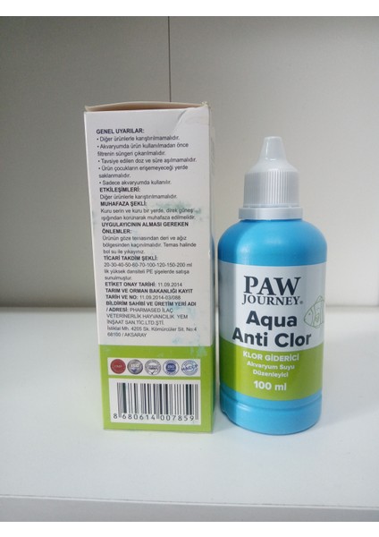 Akvaryum Klor Giderici 100 ml 2 ADET