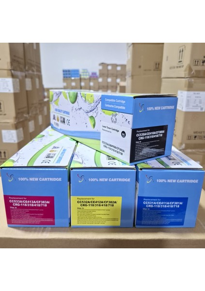 CC530A-CE410A-CF380A 1 Tkm. 4 Renk Yüksek Kalite Toner Kartuşu
