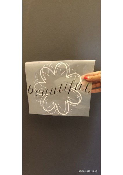 Ütü Ile Yapışan Beyaz Çiçek Transfer Baskı Arma 25X20 cm modelleri