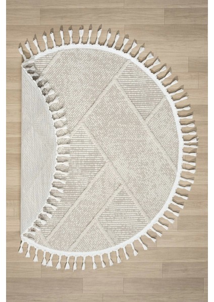 Krem Bej Yuvarlak Dokuma Halı Yolluk Antre Oturma Odası Salon Mutfak Halısı Yuvarlak fiyatları