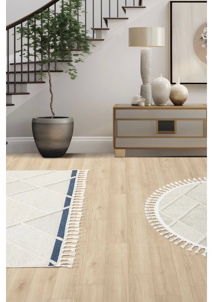 Yıkanabilir Saçaklı Yuvarlak Dokuma Halı Yolluk Antre Oturma Odası Salon Mutfak Halısı Yuvarlak modelleri