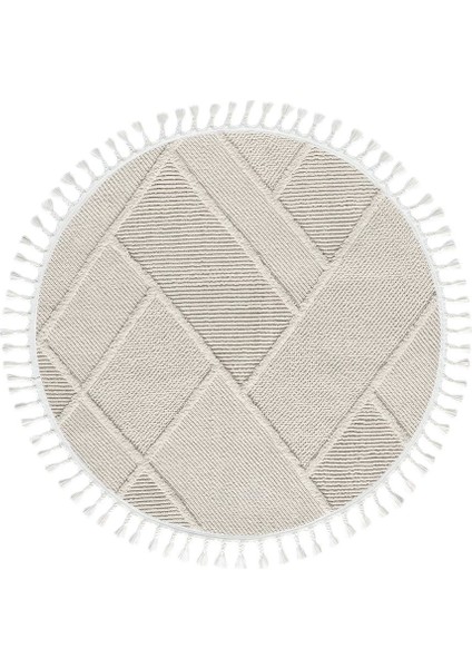 Yıkanabilir Saçaklı Yuvarlak Dokuma Halı Yolluk Antre Oturma Odası Salon Mutfak Halısı Yuvarlak