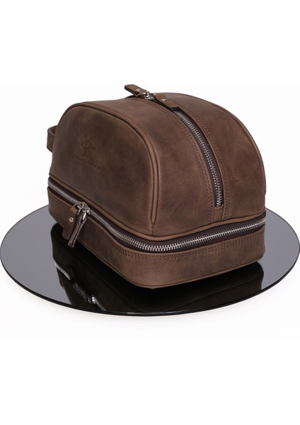 Kangaroo Kıngdom Seyahat Organizatörü Portföy El Çantası Hakiki Deri Crazy Horse Camel 6577-ZKC modelleri