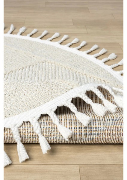 Yıkanabilir Saçaklı Yuvarlak Dokuma Halı Yolluk Antre Oturma Odası Salon Mutfak Halısı Yuvarlak indirimleri