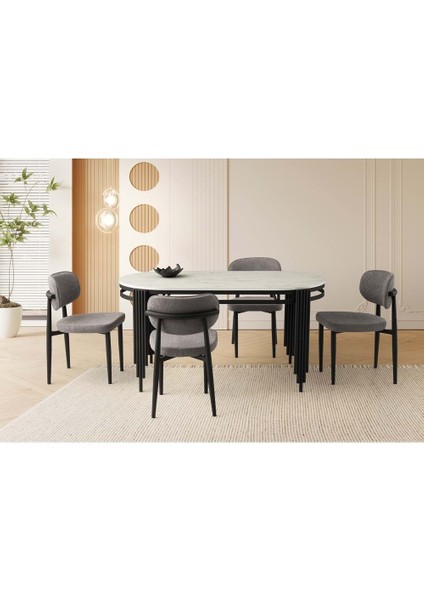 Mobilgen Marmo 4 Adet Siesta Sandalye S Mirella HG Masa Takımı