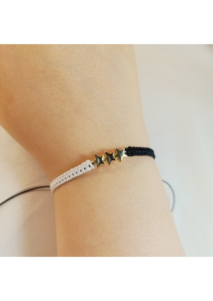 Beşiktaş 3 Yıldızlı Altın Kaplama Örgü Makrome Taraftar Bileklik, Siyah Beyaz Bileklik, Maç Aksesuarı, Taraftar Bileklik, Makrome Bileklik, Beşiktaş Bileklik, Bjk Yıldız Bileklik fiyatları