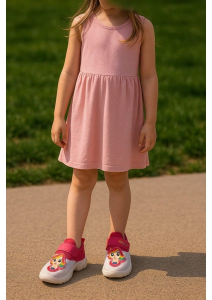 Hello Milona Baskılı Kız Çocuk Panduf Pembe