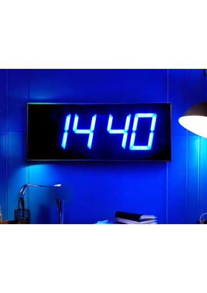 Wifi Senkronize Dijital LED Duvar ve Masa Saat Derece – Otomatik Internet Saat Ayarlı, Turkuaz Led, 16X40 cm fiyatları