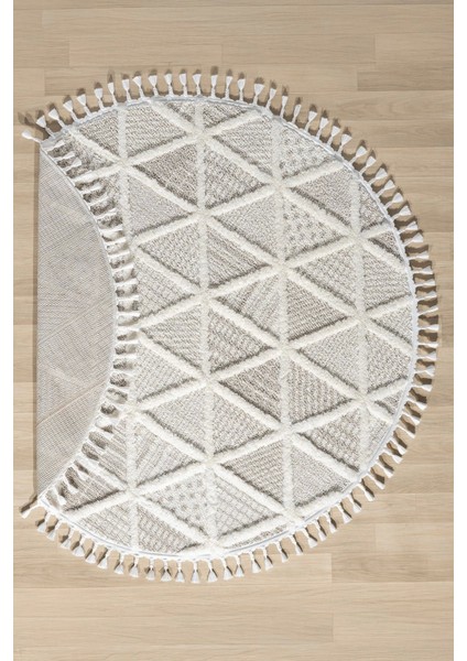 Beyaz Bej Yumuşak Yuvarlak Yıkanabilir Dokuma Halı Çocuk Odası Oturma Odası Salon Halısı Yuvarlak modelleri