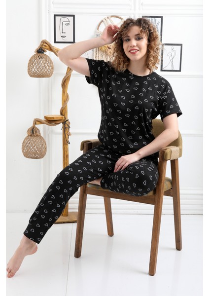 Desenli Penye Suprem Kadın Pijama Takım fırsatları