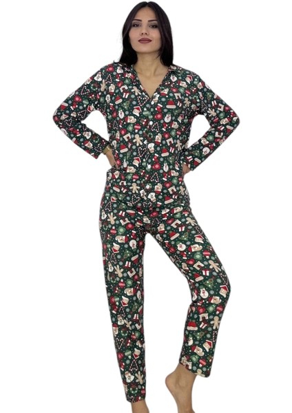 Yılbaşı Düğmeli Kışlık Pijama Takım indirimleri
