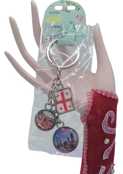 Gürcistan Üçlü Epoksi Metal Çift Taraflı Damla Anahtarlık Georgia fiyatları