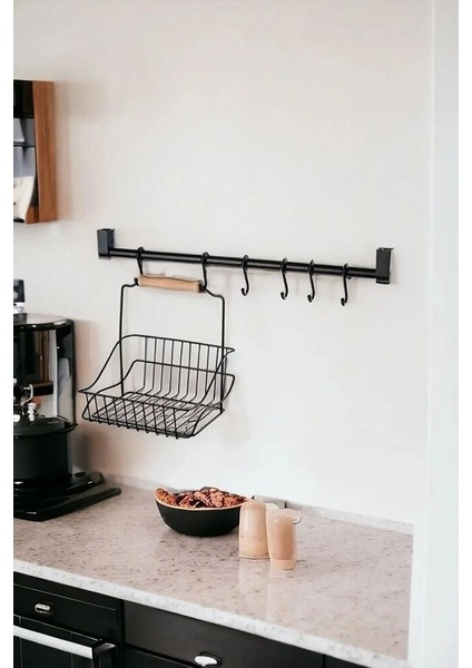 Siyah Retro Sepet ve Askılık