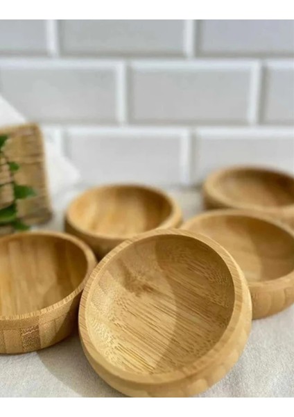 Pinterest Stil 3'lü Doğal Bambu Çerezlik Seti Ahşap Dekoratif Sade Kase Kare Atıştırmalık Kabı fiyatları