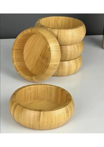 Pinterest Stil 3'lü Doğal Bambu Çerezlik Seti Ahşap Dekoratif Sade Kase Kare Atıştırmalık Kabı modelleri