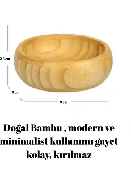 Pinterest Stil 3'lü Doğal Bambu Çerezlik Seti Ahşap Dekoratif Sade Kase Kare Atıştırmalık Kabı fırsatları