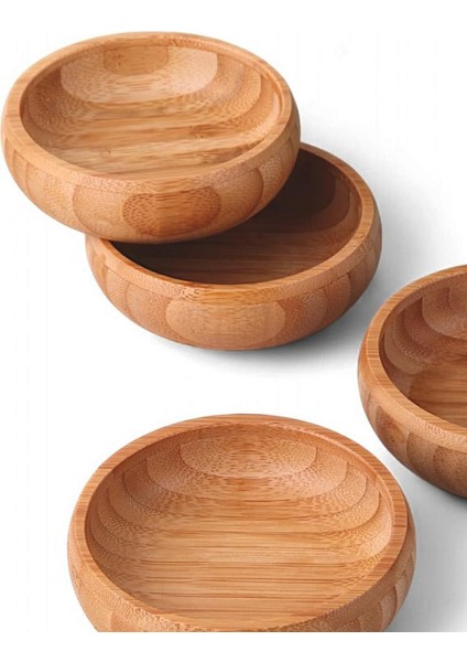 Pinterest Stil 3'lü Doğal Bambu Çerezlik Seti Ahşap Dekoratif Sade Kase Kare Atıştırmalık Kabı indirimleri