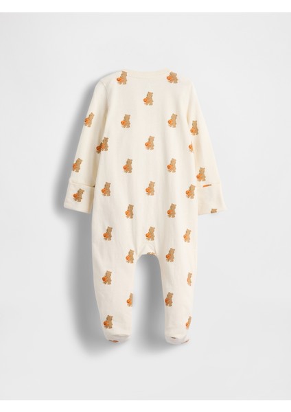 Bebek Kahverengi First Favorites Organik Pamuklu Ayaklı Tek Parça modelleri