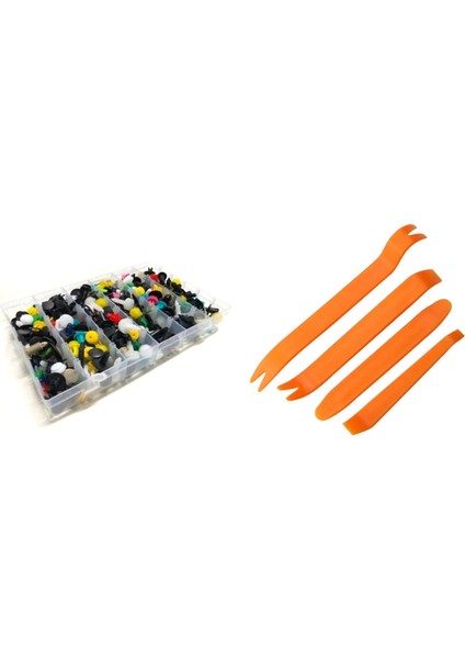 460 Adet Trim Klips Paneli Raptiye Seti Araba Bağlantı Elemanları Kapı Pervaz Döşeme Tamponları + 4lü Oto Teyp Döşeme Trim Sökme Kapı Döşeme Trim Sökme Aparatı