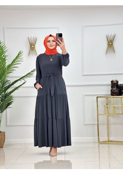 Kadın Tesettür Elbise Sandy Kumaş