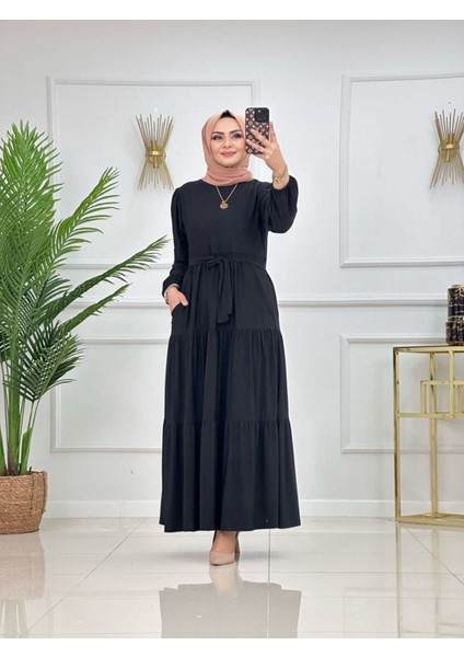 Kadın Tesettür Elbise Sandy Kumaş