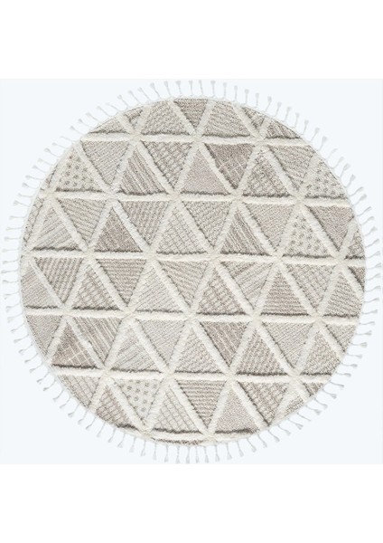 Beyaz Bej Yumuşak Yuvarlak Yıkanabilir Dokuma Halı Çocuk Odası Oturma Odası Salon Halısı Yuvarlak