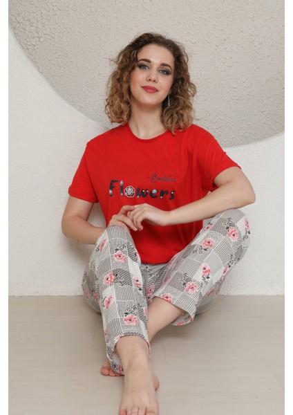 Yazlık Çiçek Desen Kadın Pijama Takım fiyatları