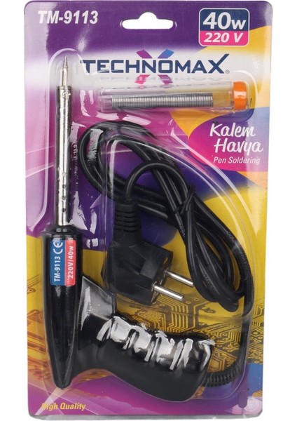 Technomax TM-9113 40 Watt Tabanca Havya Lehim Telli Lehim Makinesi Aleti AC220V 120CM Kablolu fırsatları